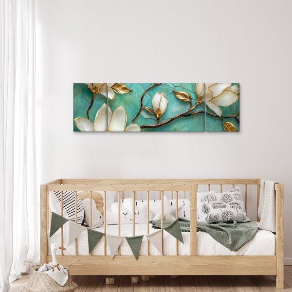 Obraz - 3D magnolie (170x50 cm)