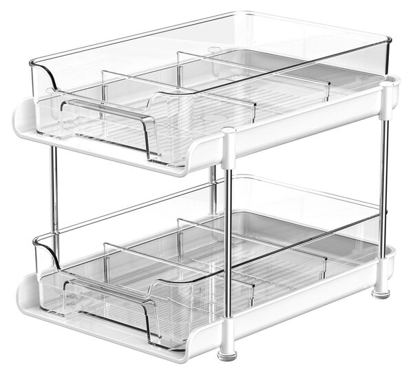 Organizer pod zlew - Półka pod zlew - Wysuwana szuflada - Biały - 29 x 22 x 24 cm