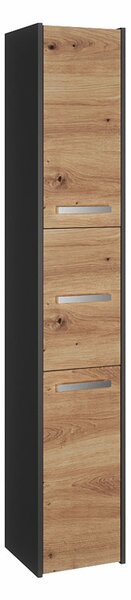 Nowoczesny słupek do łazienki antracyt + dąb artisan M3-L58