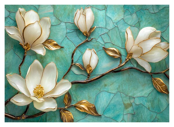 Obraz na szkle - 3D magnolie (70x50 cm)