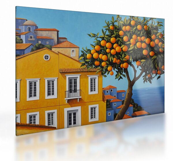 Obraz na szkle - Drzewo pomarańczowe (70x50 cm)