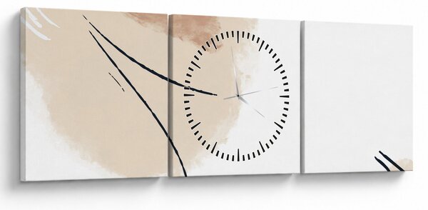 Obraz - Biała abstrakcja (z zegarem) (90x30 cm)