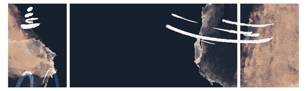 Obraz - Ciemnoniebieska abstrakcja (170x50 cm)