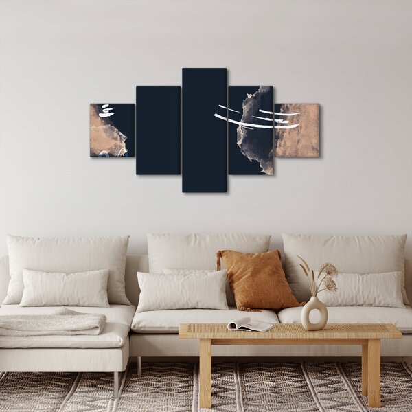 Obraz - Ciemnoniebieska abstrakcja (125x70 cm)