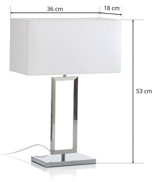 Helestra Lampa stołowa Enna 2, biały / opal, salon / jadalnia, tkanina / materiał / jedwab, nowoczesny