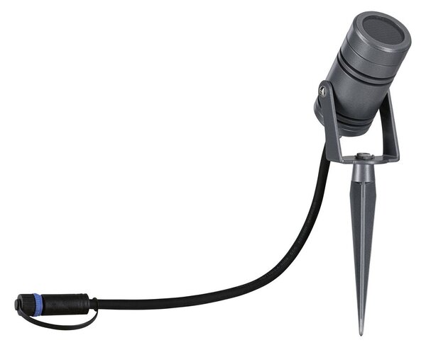 Paulmann Plug & Shine LED reflektor z grotem ziemnym Radon Radon, możliwość ściemniania, aluminiowy / szary / cynkowy, aluminium