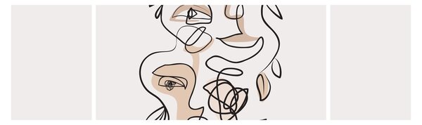 Obraz - Makijaż twarzy ze sztuką linii (170x50 cm)