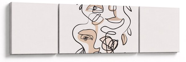 Obraz - Makijaż twarzy ze sztuką linii (170x50 cm)