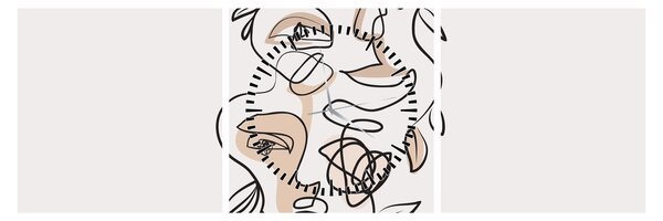 Obraz - Makijaż twarzy ze sztuką linii (z zegarem) (90x30 cm)