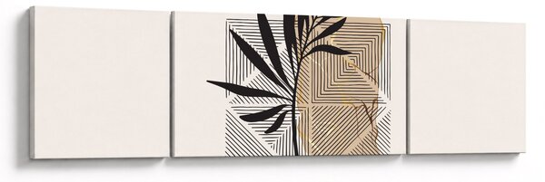 Obraz - Abstrakcja z tropikalnymi liśćmi N⁰1 (170x50 cm)