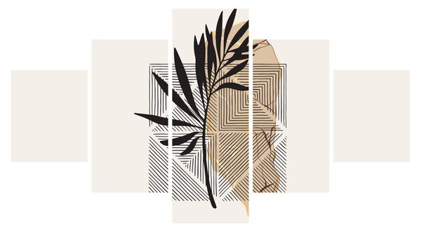 Obraz - Abstrakcja z tropikalnymi liśćmi N⁰1 (125x70 cm)