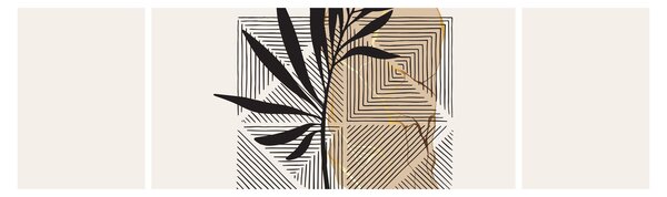 Obraz - Abstrakcja z tropikalnymi liśćmi N⁰1 (170x50 cm)