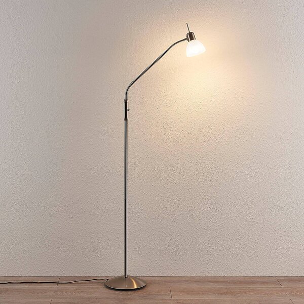 Lampa stojąca Gwendolin Lindby, aluminiowy / szary / cynkowy, salon / jadalnia, metal, nowoczesny
