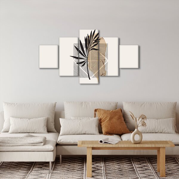 Obraz - Abstrakcja z tropikalnymi liśćmi N⁰1 (125x70 cm)