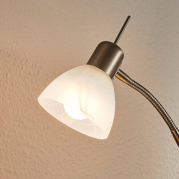 Lampa stojąca Gwendolin Lindby, aluminiowy / szary / cynkowy, salon / jadalnia, metal, nowoczesny
