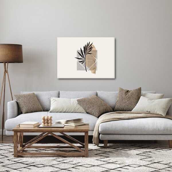 Obraz - Abstrakcja z tropikalnymi liśćmi N⁰1 (70x50 cm)