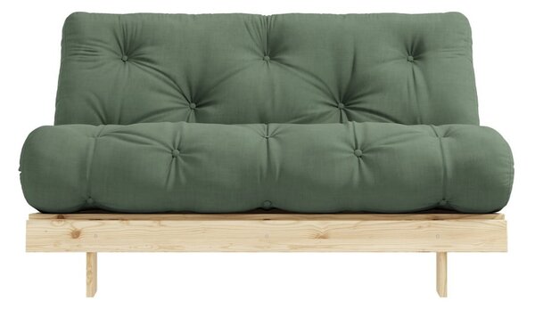 Sofa rozkładana z zielonym obiciem Karup Design Roots Raw/Olive Green