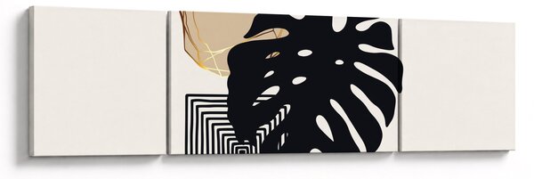 Obraz - Abstrakcja z tropikalnymi liśćmi N⁰2 (170x50 cm)