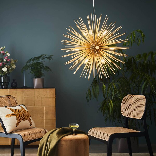 Markslöjd Lampa wisząca Soleil, możliwość ściemniania, mosiężny / złoty, salon / jadalnia, metal