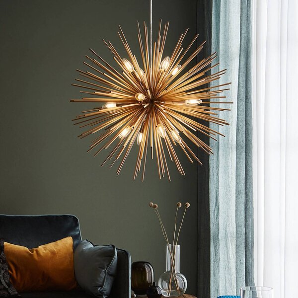 Markslöjd Lampa wisząca Soleil, możliwość ściemniania, mosiężny / złoty, salon / jadalnia, metal