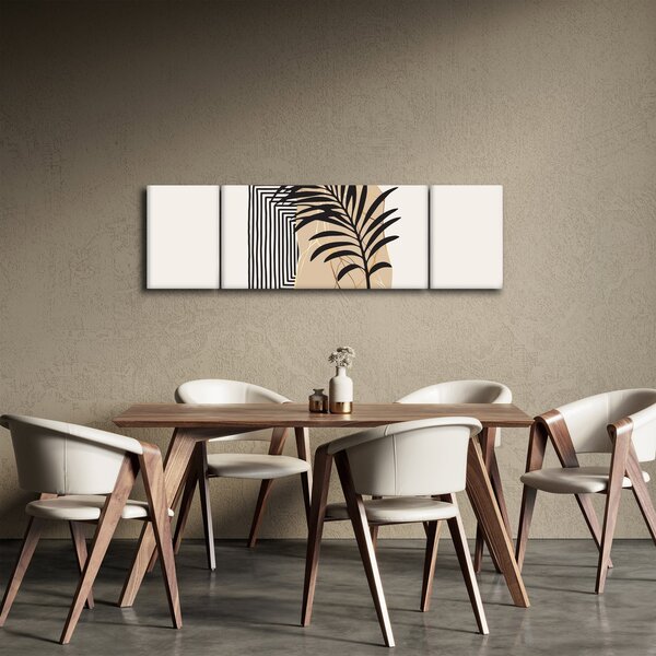 Obraz - Abstrakcja z tropikalnymi liśćmi N⁰3 (170x50 cm)