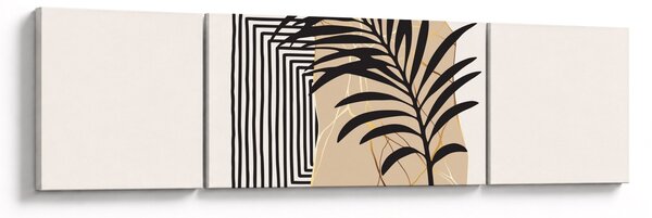Obraz - Abstrakcja z tropikalnymi liśćmi N⁰3 (170x50 cm)