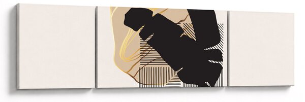 Obraz - Abstrakcja z tropikalnymi liśćmi N⁰4 (170x50 cm)