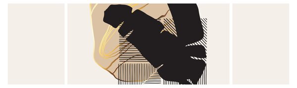 Obraz - Abstrakcja z tropikalnymi liśćmi N⁰4 (170x50 cm)