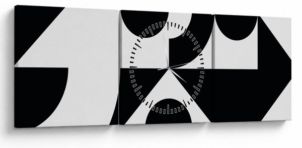Obraz - Abstrakcja geometryczna N⁰1 (z zegarem) (90x30 cm)