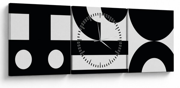 Obraz - Abstrakcja geometryczna N⁰3 (z zegarem) (90x30 cm)
