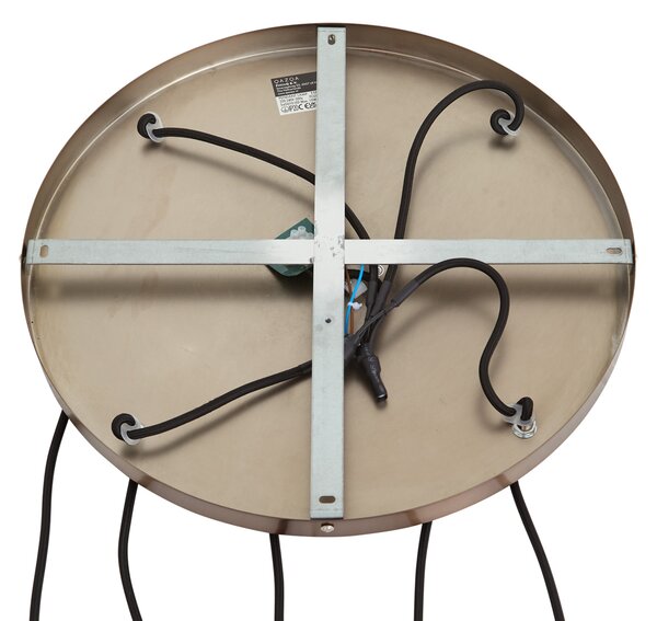 Lampa wisząca Art Deco ciemny brąz z żebrowanym szkłem 5-punktowa - Walcott