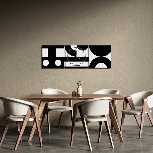Obraz - Abstrakcja geometryczna N⁰3 (z zegarem) (90x30 cm)