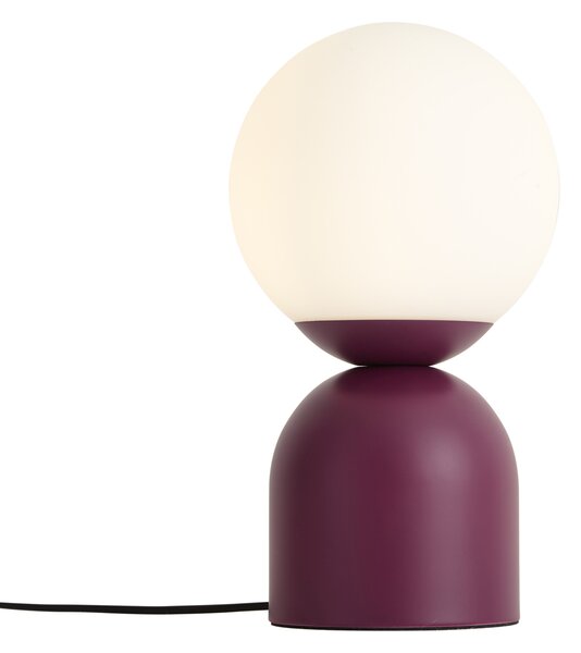 Lampa stołowa Hotel Chic fioletowa z opalowym szkłem - Pallon Trend