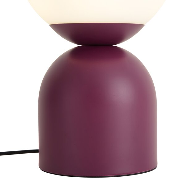 Lampa stołowa Hotel Chic fioletowa z opalowym szkłem - Pallon Trend