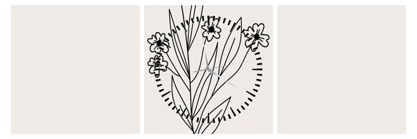 Obraz - Meadow Flower N⁰1 (z zegarem) (90x30 cm)