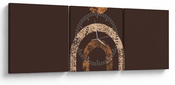 Obraz - Pomarańczowe łuki N⁰1 (z zegarem) (90x30 cm)