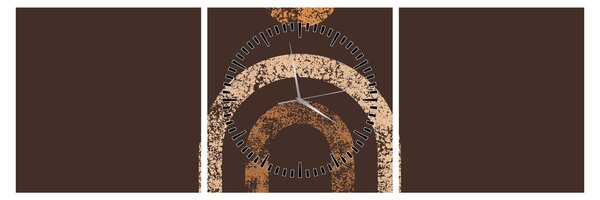 Obraz - Pomarańczowe łuki N⁰1 (z zegarem) (90x30 cm)