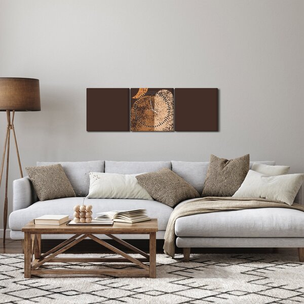 Obraz - Pomarańczowe łuki N⁰2 (z zegarem) (90x30 cm)