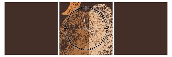 Obraz - Pomarańczowe łuki N⁰2 (z zegarem) (90x30 cm)