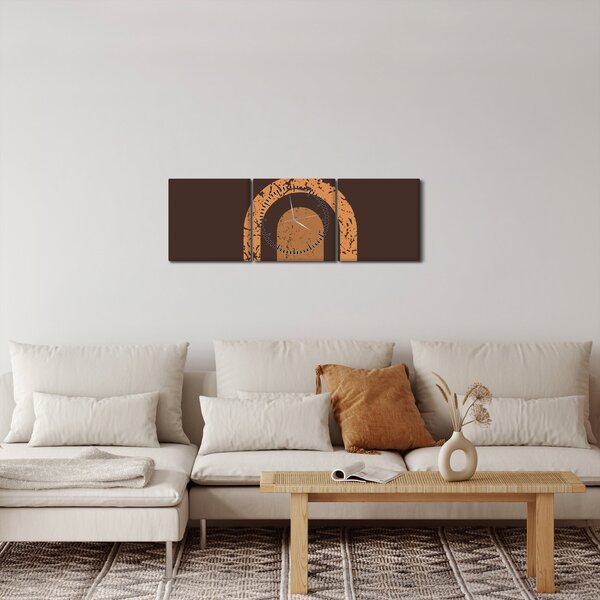 Obraz - Pomarańczowe łuki N⁰3 (z zegarem) (90x30 cm)