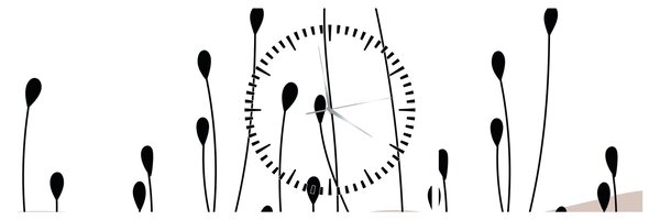 Obraz - Łąka graficzna N⁰1 (z zegarem) (90x30 cm)