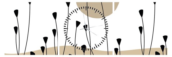 Obraz - Łąka graficzna N⁰2 (z zegarem) (90x30 cm)