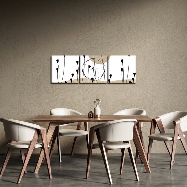 Obraz - Łąka graficzna N⁰2 (z zegarem) (90x30 cm)