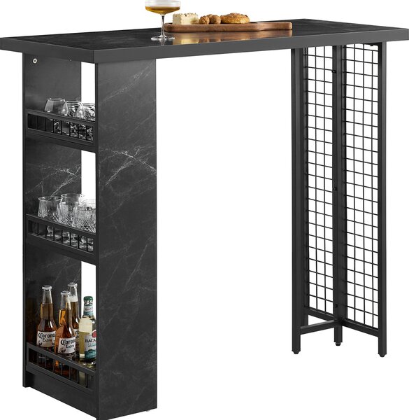 SoBuy FWT100-SCH Stó barowy Stó jadalniany Stó balkonowy Stó kuchenny Stó bistro Wysoki stó Lada barowa Stó balkonowy Stolik boczny Czarny WHT ok. 120x105x50cm