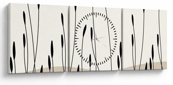 Obraz - Łąka graficzna N⁰3 (z zegarem) (90x30 cm)