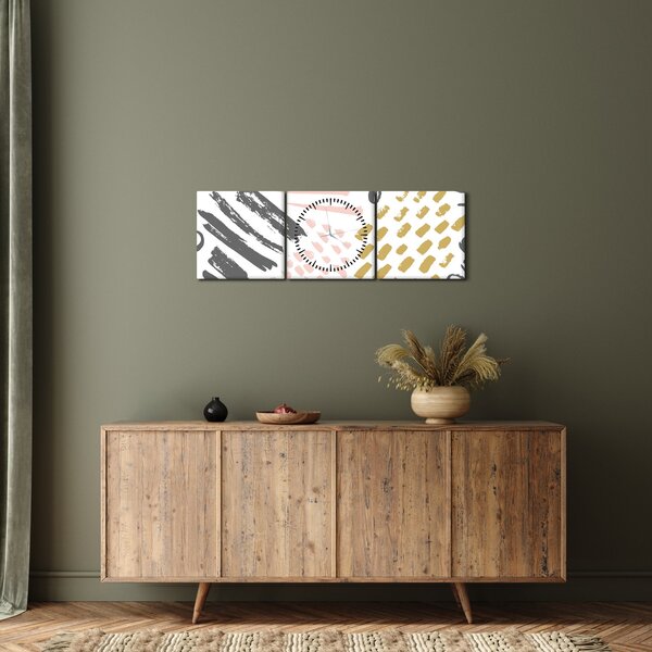 Obraz - Uderzenia abstrakcyjne (z zegarem) (90x30 cm)