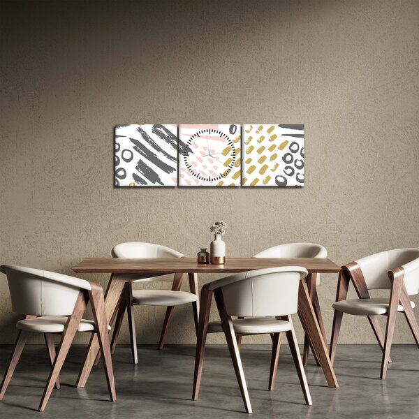 Obraz - Uderzenia abstrakcyjne (z zegarem) (90x30 cm)