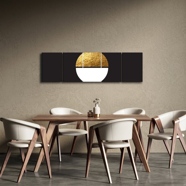 Obraz - Abstrakcja złoto i czerń N⁰1 (170x50 cm)