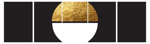 Obraz - Abstrakcja złoto i czerń N⁰1 (170x50 cm)