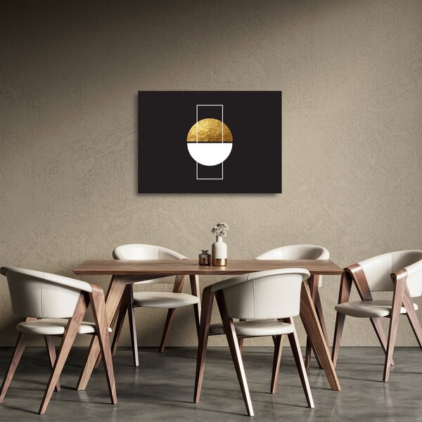 Obraz na szkle - Abstrakcja złoto i czerń N⁰1 (70x50 cm)